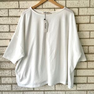 NWT Three Bird Nest White Oversized Top
